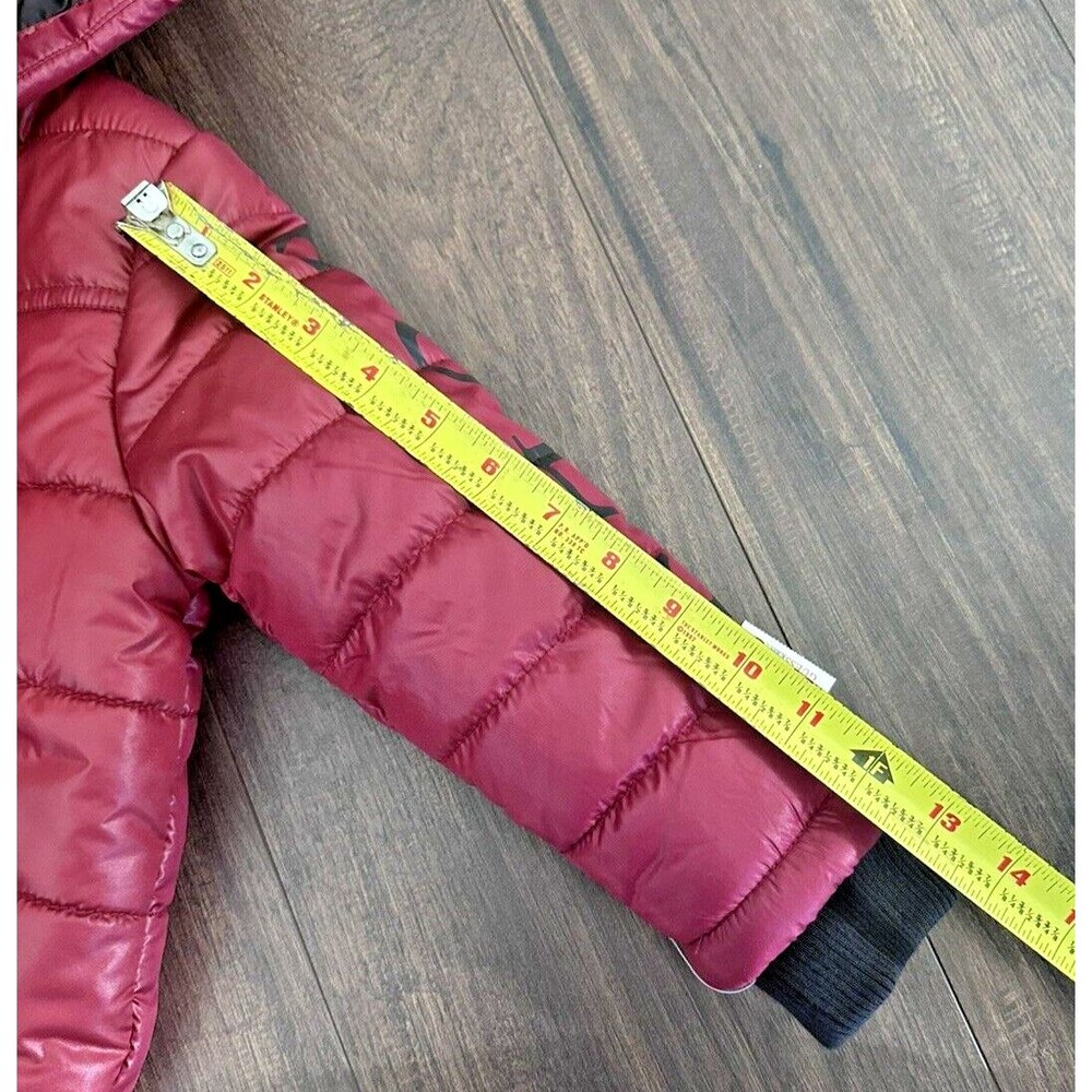 Guess Kids Toddlers Boys Puffer Hooded Jacket Trendy Holidays Red Burgundy S(4) - Picture 12 of 12